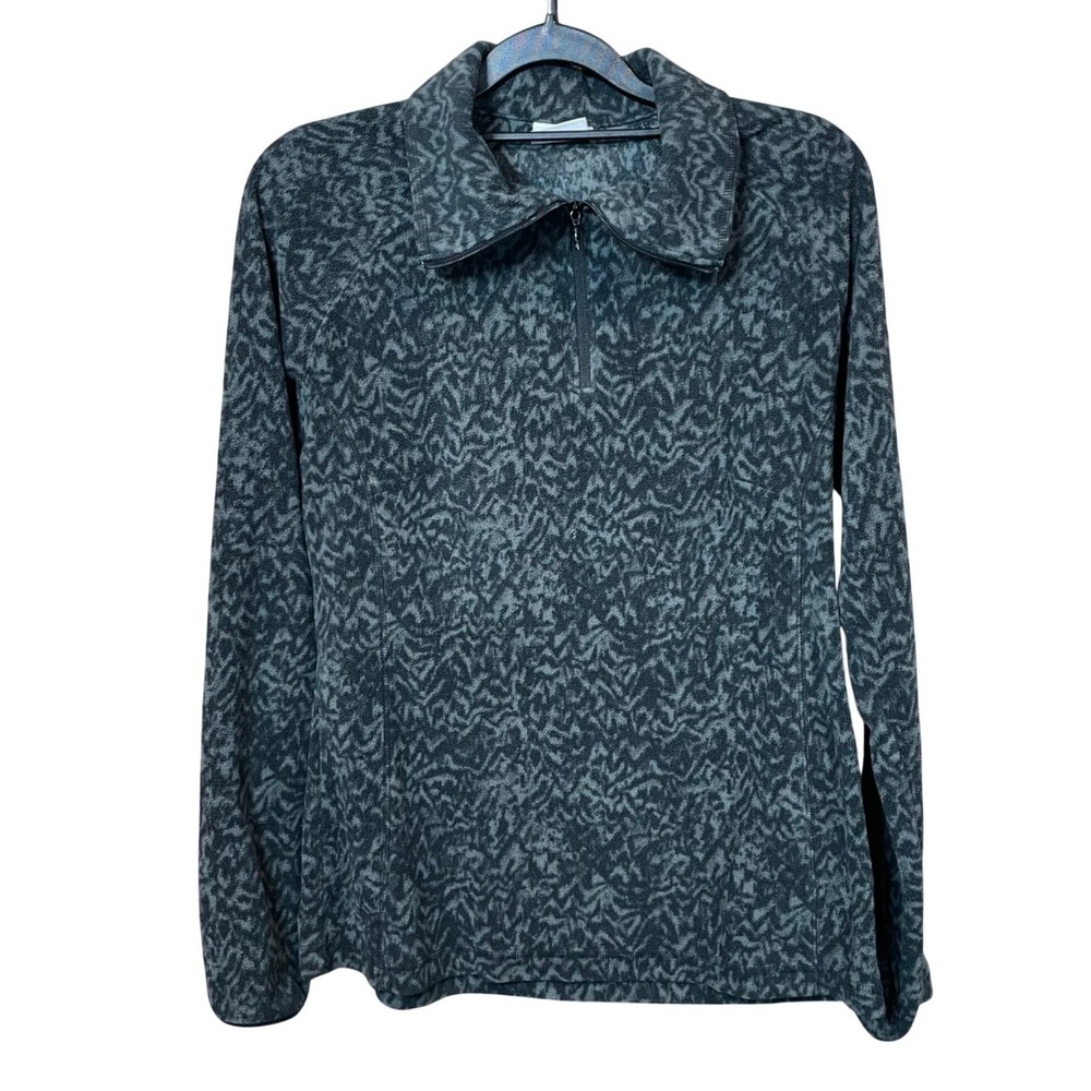 Columbia Grey Abstract Print Quarter Zip Fleece Pullover Womens Medium
